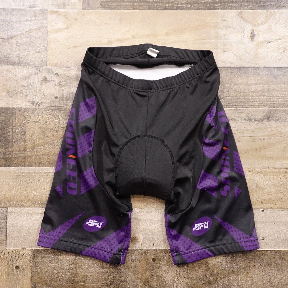 SPONEED Black Purple Padded Cycling Shorts Men’s Large‎